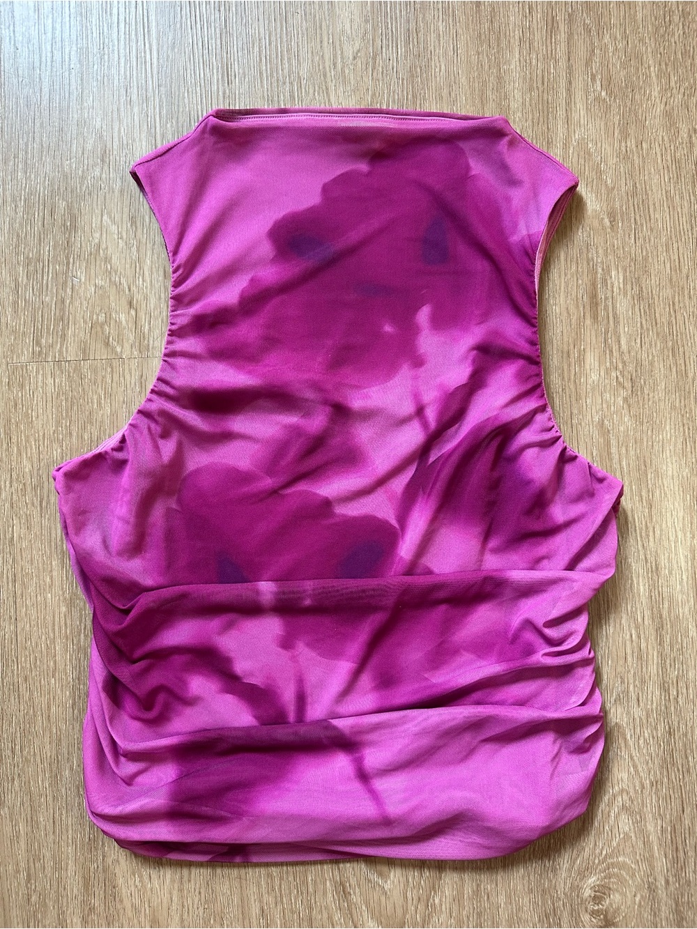 Open Edit Ruched Mesh Tank Top - Picture 2 of 5